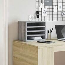 Organizador de mesa vidaXL Sonoma cinza 36x26x29,5 cm - Castanho - Ver 3