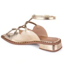 Vitrine shoes Low Heel Boho Chic  Sandals - Summer Casual Shoes - Gold - View 4