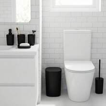 6pcs Bathroom Accessories Set, Bathroom Vanity Set, Including Toilet Brush, Trash Can, Tumbler, Soap Dish, Toothbrush Holder, And Soap Dispenser - Multicolor - View 2