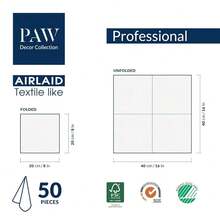 PAW - 50 Pieces Airlaid Paper Linen-Feel Napkins 16inch X 16inch, Disposable Cloth-Like Napkins With Eucalyptus Design, Dinner Napkins For Kitchen, Party, Wedding, Barbecue, Picnic,DinnerNapkins,GoldenEucalyptus - 金桉樹 - 查看 8