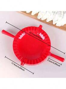 1pc Red Plastic Dumpling Mold, Pastry Pressure Mold, Suitable For Baking Tools - Đỏ - Xem 7