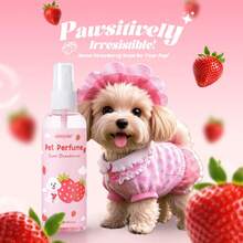 100毫升/3.38盎司高级宠物护理喷雾，持久草莓香味，除臭滋养，适合所有毛发类型 - 草莓口味 - 查看 2