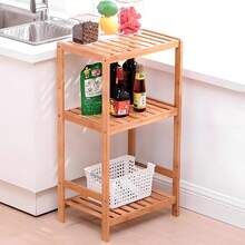 Floor-Standing Small Bamboo Storage Rack For Home Use, Large-Capacity Multi-Layer Bamboo Bookshelf For Living Room And Kitchen, Moso Bamboo Shelf, Floor-Standing Narrow Shelf, Living Room Storage Cabinet, Kitchen And Balcony Flower Rack, Bamboo Storage Cabinet Products.