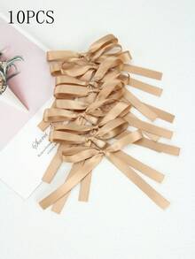 5 件/10 件手工缎带蝴蝶结装饰配件、礼品包装、派对装饰蝴蝶结、生日鲜花包装丝带 - 卡其色 - 查看 5