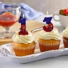 Spider-Man Original Fun Figure Candles Superhero Spiderman 0-7 Candles Cupcake Toppers Cake Decoration For Boy Party Favors