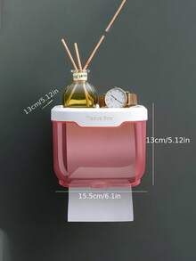 Soporte para pañuelos a prueba de agua montado en la pared con cajón, adecuado para el baño, dispensador de papel higiénico autoadhesivo, caja de pañuelos multifunción con estante de almacenamiento superior, para el hogar y el baño, accesorio comercial, accesorio de limpieza del hogar - Multicolor - Ver 14