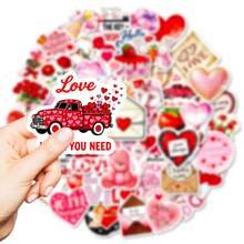 56pcs Valentine's Day Cartoon Series Stickers, Suitable For Scrapbooking, Diaries, Laptops, Water Bottles, Cars, Etc. Faith-Based Designs With Positive Messages, Great Gift