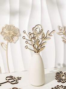 12 piezas Ramo de ramas de flores silvestres de madera natural - Margarita, Rosa, Lirio - Perfecto para decoración del hogar, boda, centro de mesa de fiesta, Pascua, Navidad, Acción de Gracias, Día de San Valentín - Sin electricidad requerida, decoración duradera - Ideal para arreglos florales DIY y decoración de mesa, decoración estacional, ramo elegante, detalles hechos a mano, ramas decorativas, compras de vacaciones (tipo de flor aleatorio) - Multicolor - Ver 3