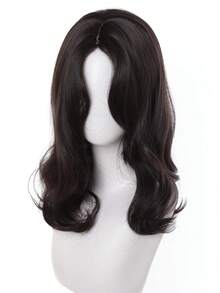 16 Inch Long Curly Wavy Wigs With Curtain Bangs, Adorable Short Hairstyle Natural Looking Heat Resistant Synthetic Wig Daily Party Use - Multicolor - View 4