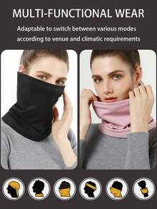 Khăn quàng cổ giữ ấm dày dặn, chống gió, chất liệu lông cừu, thích hợp cho cả nam và nữ khi trượt tuyết, đạp xe, leo núi, chạy bộ và các hoạt động thể thao ngoài trời vào mùa thu/đông. - Nhiều màu - Xem 8
