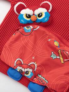 Balabala 男童针织毛衣，新款中国风春季套头衫 - 紅色 - 查看 9