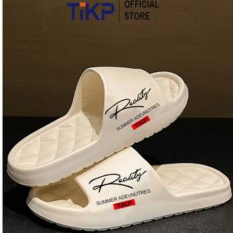 TIKP Pantuflas ligeras y de moda para hombres, pantuflas cómodas y antideslizantes de EVA para interiores, sandalias minimalistas nuevas para parejas de temporada abierta y de secado rápido