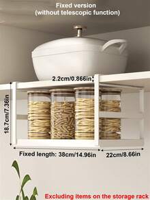 1 pieza Organizador de armario metálico ajustable, disponible en 2 tamaños, estantería de almacenamiento de cocina expandible para frascos de especias y condimentos, estante colgante debajo del gabinete con estantes escalonados, organizador de cocina, accesorio de cocina, estante de especias - Multicolor - Ver 19