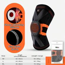 Kyncilor 1 Pc Summer Pressurized Silicone Spring Breathable Knee Pads Mountaineering Running Basketball Cycling Knitted Knee Pads