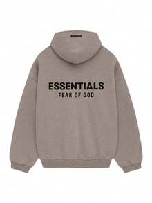 Essentials Autumn Winter Hoodie 'Dark Oatmeal' 'Black' Loose Drop Shoulder Hooded Women Sweatshirt, Vintage Flocking Craftsmanship Combined With Modern Men Breathable Technology, Warm Cotton Flocking, Loose Urban Functional Wear, High-End Cotton For Urban Street Style, Loose Silhouette Gender-Neutral Design, Mixed-Color Cotton For Low-Profile, Preferred Choice For Cafes And Hiking.Fall Halloween Sweater 13-05-FW24 - Màu Tím - Xem 14