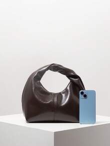 复古棕色手提包，女士新奇包款，适合工作、舞会、婚礼派对、圣诞节、情人节、优雅日常使用、通勤、外出、聚会、约会等场合（图案随机） - 咖啡棕 - 查看 3