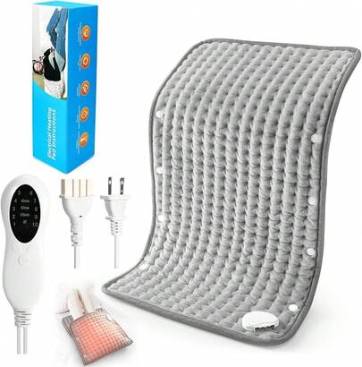 AlmohadillaéRmica Electrica, 10 Ajustes Cobija ElectricaéRmica De CalefaccióN RáPida, Lavable Compresa Caliente Electrica Para Alivio Dolor De Espalda Hombro Con Control LCD Auto Apagado