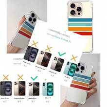 Retro 70s Stripes Case Compatible With IPhone 16 Pro Vintage Aesthetic Color Palette Rainbow Stripes Case For IPhone 16 Pro Cool TPU Bumper Phone Case Cover - Red - View 1