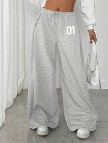 1pc Teen Girl's Retro Casual Pants, Versatile For Autumn/Winter