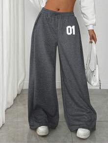 1 条青少年女孩复古休闲裤，适合秋冬