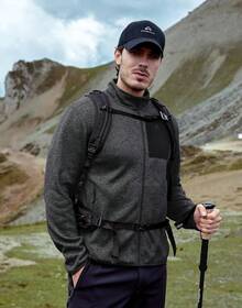 ¡RecomendadoPioneer Camp - chamarra de forro polar con cierre completa para hombre, ligera, bolsillo en el pecho, absorbe la humedad, cálida, para invierno, senderismo, escalada¡Top de Temporada - Verde grisáceo jaspeado - Ver 4