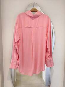 Women's Dress Shirt With Buttons, Long Sleeves - Coral Pink - View 2