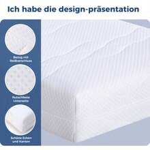 Colchón de muelles ensacados de 90x200 cm, firmeza H3, certificado Oeko-Tex, ergonómico, 7 zonas de colchón, altura 20 cm, fabricado en CHINA. - Blanco - Ver 7
