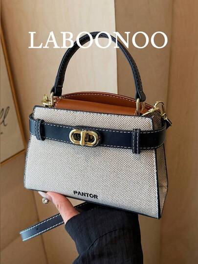 时尚休闲百搭便携单肩包/斜挎包/顶部提手撞色女士小方包