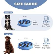 Small Fun Feeder Slow Bowl Puzzle For Fast Eaters Puppies Cats And Small Dogs Wet Or Dry Food Helps Prevent Bloat And Aid Digestion 3/4 Cup Capacity Non-Slip Made Without BPA Pink - 粉紅色+中號 - 查看 5