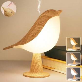 Yogle Luz nocturna con forma de pájaro controlada por tacto - Luz de mesa LED recargable y regulable con iluminación de 3 colores, perfecta para la decoración del dormitorio y regalos festivos, fuente de luz de escritorio recargable