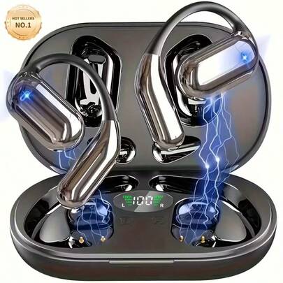 AI骨传导翻译耳机，支持144种语言实时翻译，蓝牙6.1外置耳机，HiFi音质，LED显示屏，超长待机，6麦克风降噪，无线智能耳机，低音浑厚，高清通话，兼容智能手机、平板电脑、笔记本电脑、智能家居/办公设备，商务、旅行、游戏、健身的理想之选。