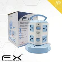 Diseño vertical enchufe de expansión universal 8 enchufe 3 usb con placa de alimentación de conmutación - Celeste - Ver 3