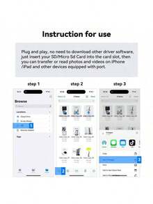 3-In-1 Type-C Card Reader, SD/TF/USB Camera Data Reader Compatible With IPhone 17/16/15, Series