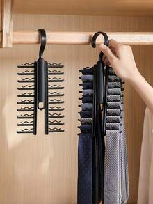Multifunctional Tie Organizer Rack, Organizer Tidy Gadget, For Tie Scarves Belts, Suitable For Bedroom, Closet, Dorm, Hanger Black, Tie Rack, Storage Shelf, Clothes Hanger, Wardrobe Organizer, Storage And Organization, Home Decor