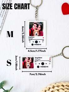 Custom Acrylic Music Player Keychain, Personalized Photo And Text Keychain, Custom Couple Keychain, Stainless Engraved Keychain, Anniversary Gift - Multicolor 2 (Musical Style) - View 3