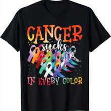 Camiseta de lucha contra el cáncer en varios colores, guerrero contra el cáncer - Negro - Ver 1