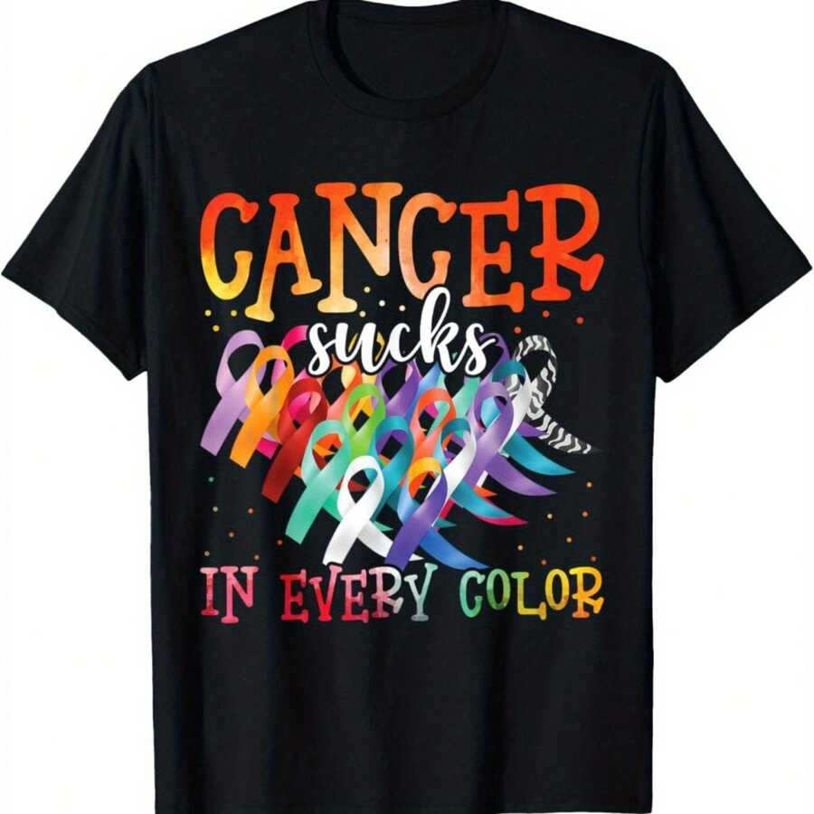 Camiseta de lucha contra el cáncer en varios colores, guerrero contra el cáncer - Negro - Ver 1