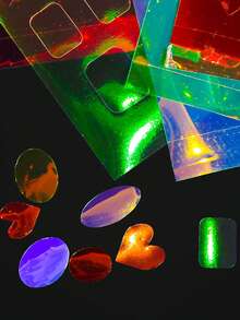 6pcs Transparent Aurora Ice Cube Nail Stickers - 3D Glass Paper Holographic Ice Cube Phone Transfer Stickers Nail Glitter - Self-Adhesive Rainbow Reflective Korean Style Nail Foil Stickers For Nail Art Decoration - Multicolor - View 9