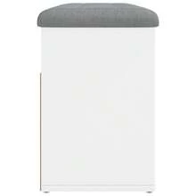 vidaXL Ławka na buty biała 82x32x45,5 cm Drewno konstrukcyjne - Brązowy - Zobacz 7