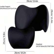 2025 New Car Headrest & Lumbar Support Cushion, Ergonomic Car Seat Headrest Neck Rest Cushion Lumbar Support Pillow Memory Foam & Breathable Removable Cover For Neck Back Pain Relief (Pink) - 新粉紅 - 查看 4