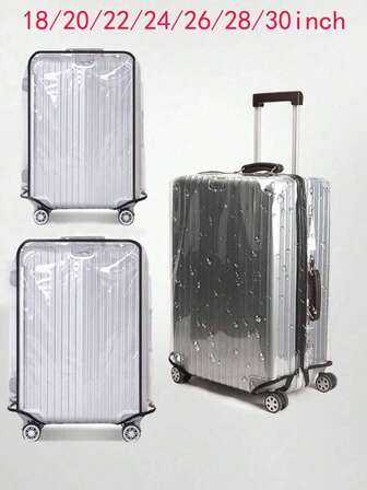 PVC Detachable Universal Ultra-Transparent Suitcase Cover, Suitcase Cover, Travel Luggage Dust Cover, Travel Luggage Protective Cover, Wheeled Suitcase Cover, Suitable For 18/20/22/24/26/28/30 Inch Suitcases, Travel Luggage Dust Cover, Travel Luggage Protective Cover, Waterproof Suitcase Cover, Suitable For Home Organization, Hygiene Products, Travel Supplies And Luggage Accessories.