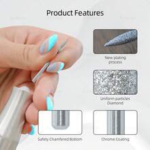 hytoos Chrome Diamond Nail Drill Bits Flame Pro Cuticle Bit For Drills Dead Skin Cleaner Nails Pre-Treatment Tool - White - View 6