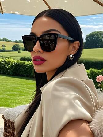 Óculos de Sol Quadrados Retrô Polarizados Oversized com Armação de Plástico Preto - Óculos de Moda Clássicos para Mulheres e Homens, Proteção UV, Ideal para Esportes ao Ar Livre, Pesca e Passeios à Praia