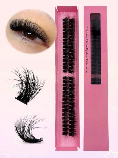 64 pièces de faux-cils individuels effilés - look naturel, frisure CC, effet volumineux, extensions de cils DIY pour un volume et une longueur de qualité salon - faciles à appliquer, réutilisables et confortables