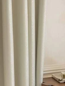 1pc Blackout Curtain And Solid Voile Cream White Curtain For Living Room And Bedroom With Noise Reducing And Privacy Window Drapes  - Beige - View 7