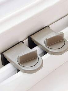 Heavy-Duty Aluminum Window Lock Stopper, Anti-Theft Window Fan Stopper, Window Lock, For Sliding Doors And Windows - Enhanced Anti-Theft Function, Window Fan Auxiliary Lock, Anti-Pinch And Anti-Drop Design, Safety Lock, Window Safety - Multicolor - View 4