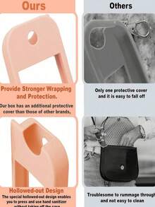 Touchland 30ml 防摔硅胶套，带26个字母草莓花吊坠钥匙扣，方便携带的洗手液喷雾瓶套 - 彩色 - 查看 6