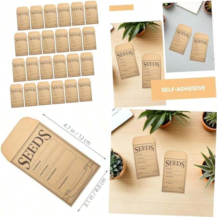 Gadpiparty 50 Piezas Mini Envelopes Self-sealing Seed Storage Packets For Small Items Beans Coins Jewelry(default) - Multicolor - Ver 1