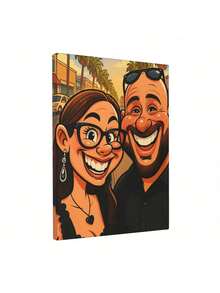 Ritratto personalizzato su tela in stile cartoni animati - Regalo personalizzato per famiglia e amici - Con/senza cornice - Decorazione moderna per casa - Carica la tua foto - Decorazione per soggiorno, camera da letto, ufficio - Regalo indimenticabile per compleanno, anniversario - Pittura murale personalizzata di alta qualità, stile cartoni animati, illustrazione vivida, design elegante, durevole, per la famiglia - Multicolore - Visualizzare 7