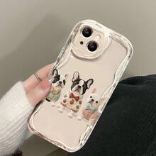 Funda de Teléfono Impresa, Compatible con 15 Pro///12, con Diseños de Olas Crema, Patrones Artísticos y una Funda Transparente para Modelos como Fashion Xs/16/Plus/11/13. - Blanco - Ver 1